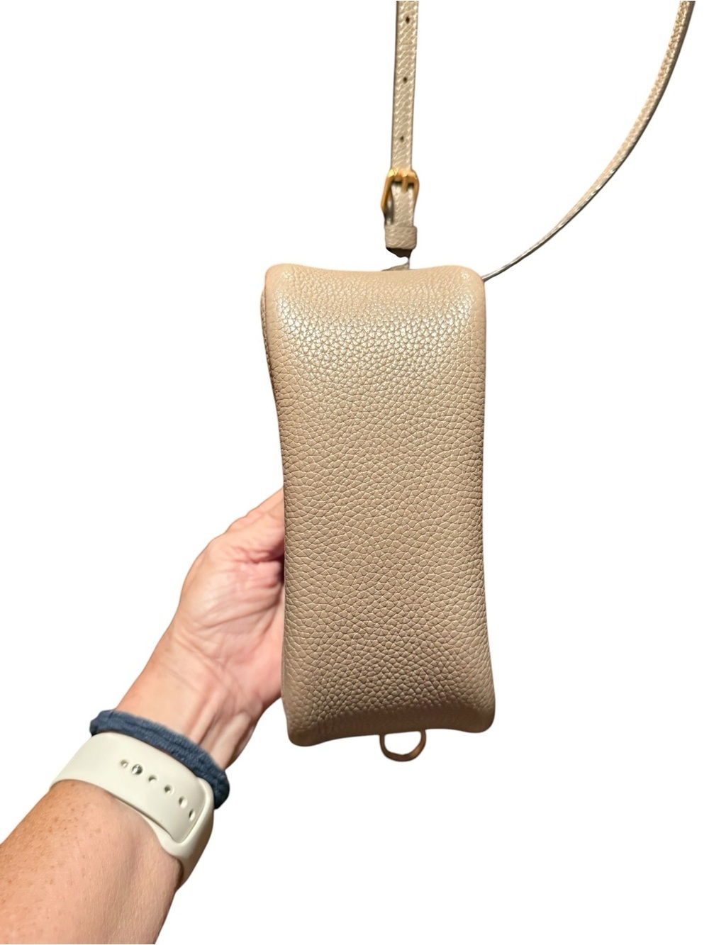 Tory Burch Kira Pebbled Leather Crossbody Bag in Taupe - Picture 5 of 9